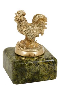 Фигурка (статуэтка) №1 на змеевике "Петух" (новый)
