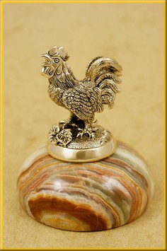 Фигурка (статуэтка) №1 на ониксе "Петух"