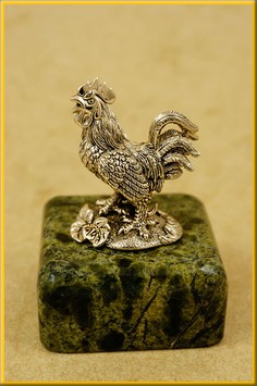 Фигурка (статуэтка) №1 на змеевике "Петух"