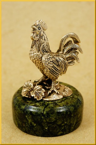 Фигурка (статуэтка) №2 на змеевике "Петух"