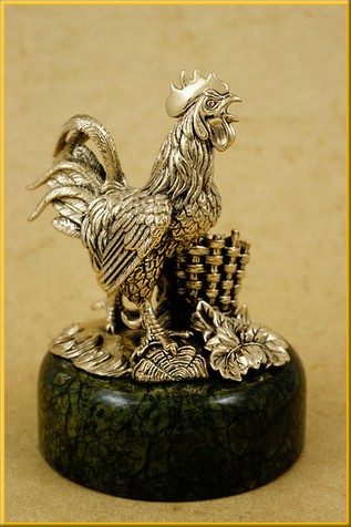 Фигурка (статуэтка) №3 на змеевике "Петух"