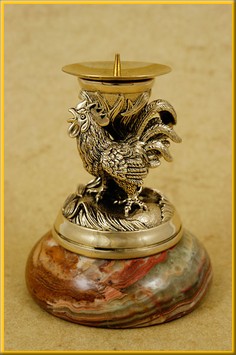 Подсвечник "Петух" на ониксе