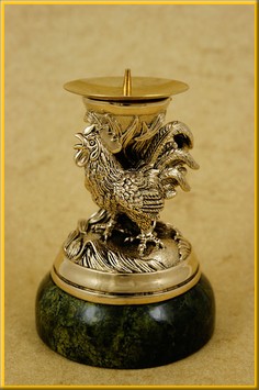 Подсвечник "Петух" на змеевике