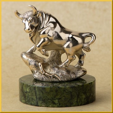 Фигурка (статуэтка) на змеевике "Бык №2,5"