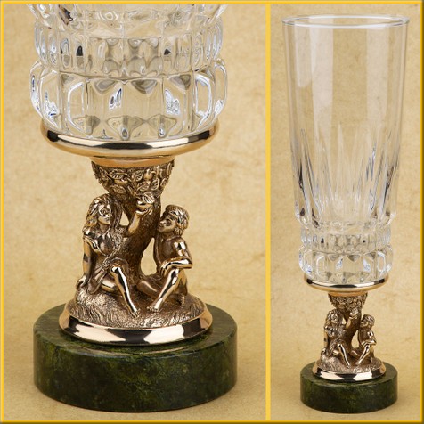 Бокал "Близнецы" на змеевике