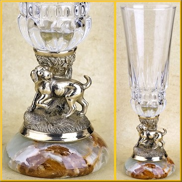 Бокал подарочный "Собака" на ониксе