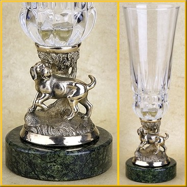 Бокал подарочный "Собака" на змеевике