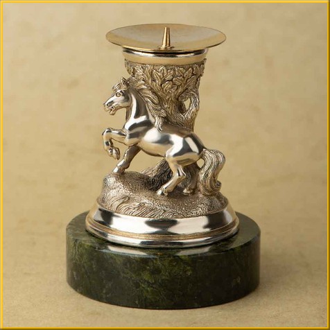 Подсвечник Лошадь на змеевике