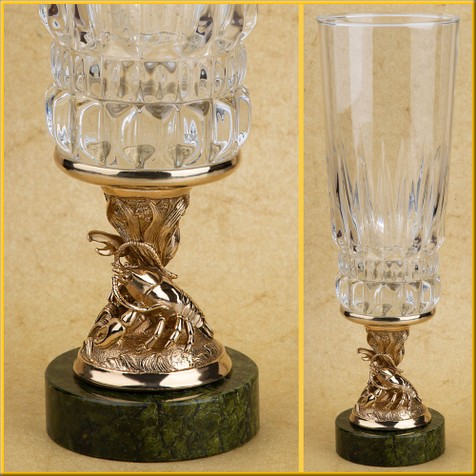 Бокал "Рак" на змеевике