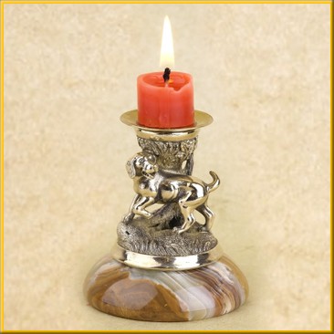 Подсвечник "Собака" на ониксе