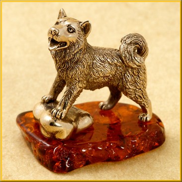 Статуэтка (фигурка) янтаре "Собака №1"