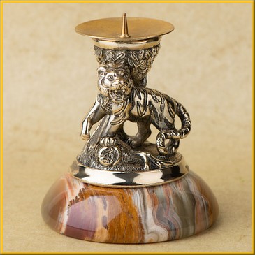 Подсвечник "Тигр" на ониксе