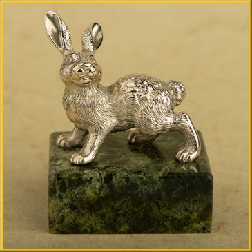 Фигурка (статуэтка) на змеевике "Кролик" №2x