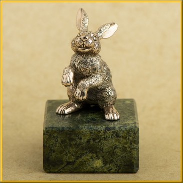 Фигурка (статуэтка) на змеевике "Кролик" №2