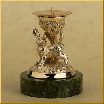 Подсвечник "Кролик" на змеевике