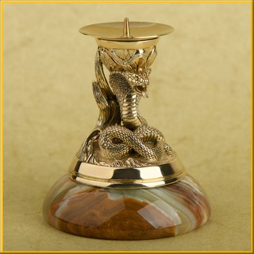 Подсвечник "Змея" на ониксе